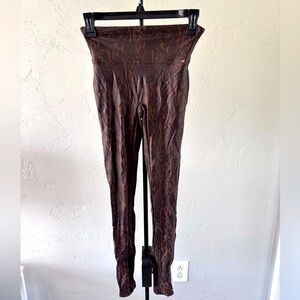 SPANX Brown Snakeskin Faux Leather High Waisted Leggings